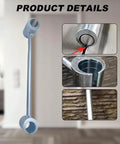 Heavy Duty Door Hinge Gap Adjuster Tool With Double Head Pro Grade Steel Spanner, close-up of tool head in use.