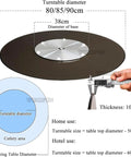 Diagram of 35 Inch Heavy Duty Lazy Susan Turntable Boasting Smooth Rolling Action Tempered Glass Top And Rock Solid Aluminum Base dimensions