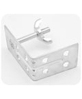2 Pack Silver L Shaped Brackets With Wing Nuts For Roman Shades No Fuss Installation Heavy Duty Metal Mounting Brackets close-up view