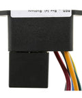 Upgrade Your Ride With This Heavy Duty Engine Cooling Fan Module top view showing connectors and wiring for easy swap installation.