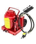 Heavy Duty Air Hydraulic Bottle Jack 50 Ton Straight Up Savage 17 Inch Lift Height 220 Psi with pump and hoses.