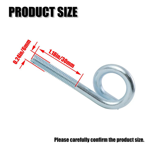 Universal Lawn Mower Rope Guide Bolt Kit For Recoil Starters, 6mm Mounting Thread, Durable Galvanized Iron, 2 Pack, Fits Most Push Mowers And Snow Blowers, Easy Install, Keeps Pull Cord Secured And Aligned, 30mm size