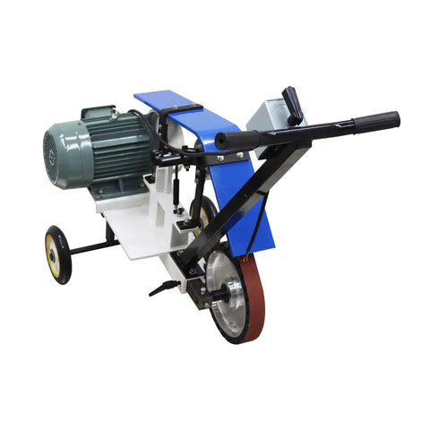 Smooth Operator Portable Belt Grinder With Three Adjustable Sanding Belts For Knife Making Sharpening And Woodworking Polish 220V 4KW Beast on wheels.