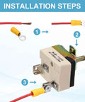 Installation steps for Temperature Control Switch 250V 25A Capillary Thermostat For Ovens Fryers Refrigerators And Heaters 60-200C Range 0.7m Capillary Easy Install Durable Kitchen Equipment Controller, wiring terminals