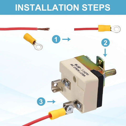 Installation steps for Temperature Control Switch 250V 25A Capillary Thermostat For Ovens Fryers Refrigerators And Heaters 60-200C Range 0.7m Capillary Easy Install Durable Kitchen Equipment Controller, wiring terminals