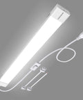 Led Tube Light Fixture 18W 2Ft Linkable Shop Light For Garage Kitchen Bathroom Closet Office 5000K White Triproof Energy Saving
