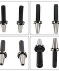 Super Cool Timunr CAT40-ER20 Tool Holder Set With 6 Inch Collet Chucks showing tools with hardened alloy body for CNC use.