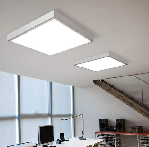 Room with Two Pack 2x2 Foot LED Flat Panel Light With Backlit 4550 Lumens 35W CCT 3000K To 5000K Dimmable 2.4G Wireless Control