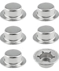 Heavy Duty Push Nut Cap Set For Five Eighths Inch Axles, Built Tough With Spring Steel Permanent Washer Caps, 6 Pack