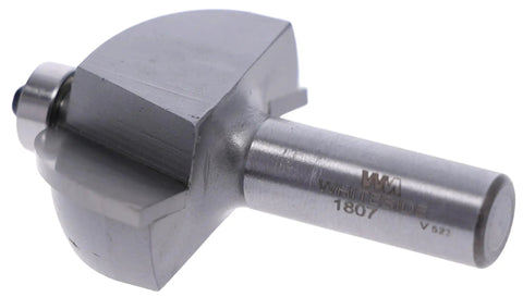 Carbide Tipped Cove Router Bit 3/4 Inch Radius 2 Inch Diameter 7/8 Inch Cutting Length 1/2 Inch Shank B3 Bearing For Decorative Edge Profiles For DIY Woodworking Projects