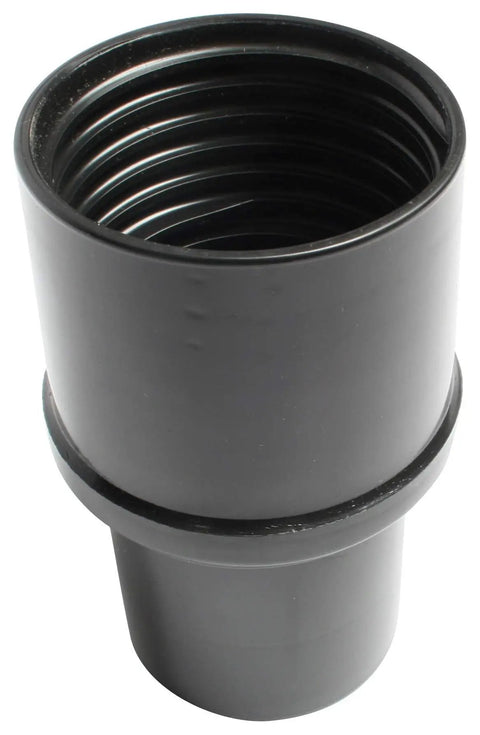 2 Inch Threaded Swivel Vacuum Cuff To 2 Inch Female Slip End Adapter Black For Spiral Wound Vacuum Hoses Left Hand Thread Heavy Duty Connector Built For Quick Connect In Home Garage And Workshop Cleaning black PVC adapter with threaded interior