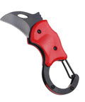 Compact Pocket Folding Knife With Carabiners, 1.38 Inch Blade, 3Cr13 Stainless Steel, Mini Box Cutter For Everyday Carry, Outdoor Camping, Red And Black