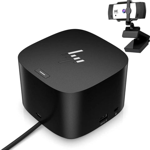 Smooth Running Thunderbolt 4 Docking Station With Dual Type C And Dual Display Links For Crisp 4K Screens, Solid Ethernet Port, Four Quick Usb A Slots, Cross Platform Magic With Snappy Built In Camera, top view.