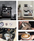 Top Tier Automatic Espresso Machine With Built In Conical Burr Grinder And Adjustable Coarseness For Home Baristas Cranking Out Rich Lattes Morning Fuel in a modern kitchen setting.
