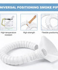 Tough As Nails Flexible Fume Extraction Arm With Heavy Duty Dust Collection Hood And Snappy Articulated Hose, Smooth Flex Workshop Smoke Vacuum Pipe Fitting Kit, Heat Resistant White Suction Tube 2 Inch By 10 Feet, showing high-temperature resistant flexible pipe.