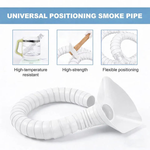 Tough As Nails Flexible Fume Extraction Arm With Heavy Duty Dust Collection Hood And Snappy Articulated Hose, Smooth Flex Workshop Smoke Vacuum Pipe Fitting Kit, Heat Resistant White Suction Tube 2 Inch By 10 Feet, showing high-temperature resistant flexible pipe.