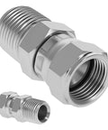 Heavy Duty Hydraulic Swivel Adapter 3/8 Inch Male NPTF to 1/2 Inch Female JIC 37 Degree Flare Swivel for High Pressure Hydraulic Lines With Durable Steel Construction And Leak Free Connection, steel hydraulic fitting