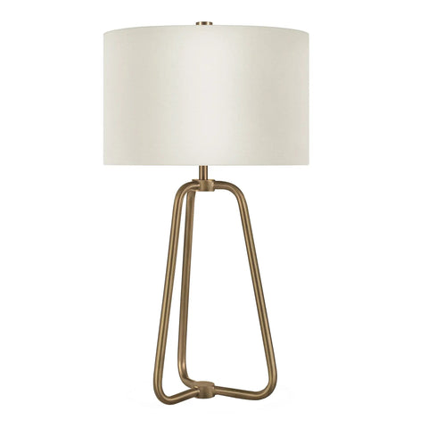 25.5 Inch Tall Table Lamp With White Fabric Shade And Brass Finish Delivers A Cozy Diffused Glow, Ideal For Nightstands, Desks Or Side Tables