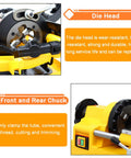 Die head of Rugged Industrial 3 In 1 Electric Pipe Threading Tool For Half To Two Inch Pipes With Durable Alloy Steel Cutter Head.