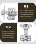 Set of 2 Soft Close Cabinet Hinges Stainless Steel Two Stage Thickened 261 Type Kitchen Hinges showing detailed front view