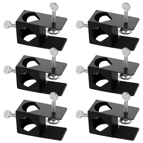 Outdoor Torch Clamp Kit With Six Mount Holders For Deck Rails Fence Posts Tables Porches Poles And Backyard Lighting Brackets Easy Install No Hassle Adjustable Four Sided Clamp Holes For Horizontal Or Upright Use