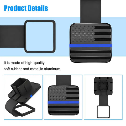2 Inch Trailer Hitch Cover With American Flag Design, Dust Proof Receiver Plug Cap For Auto Receiver Tube Hitch, TPU material shown