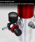 Heavy Duty Air Operated Grease Pump For 55 Gallon Drums With Universal Drum Cap and pressure regulating valve for oil delivery.