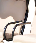 Armrests on Double Seat Outdoor Patio Swing With Removable Canopy And Cup Holders, Perfect For Porch Or Garden And Poolside Hangouts