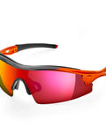 Reevo Safety Glasses With Red Mirror Lens UV U6 And Impact Rated ANSI Z87.1 Wraparound Shield Non Slip Grip Side View