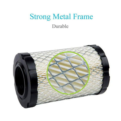 Close-up of a strong metal frame air filter, part of the 2 Pack Air Filter With Pre Cleaner Pro Performance Replacement For BS-796031 BS-591334 BS-594201 BS-797704 Compatible With Husqvarna YTH22V46 YTH24V48 YTA22V46 And John Deere D100 D125 D130 D110 Lawn Tractors