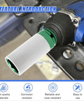 Heavy Duty Half Inch Drive 22mm Lug Nut Impact Socket With Scratch Proof Nylon Sleeve on a power tool for easy wheel removal.