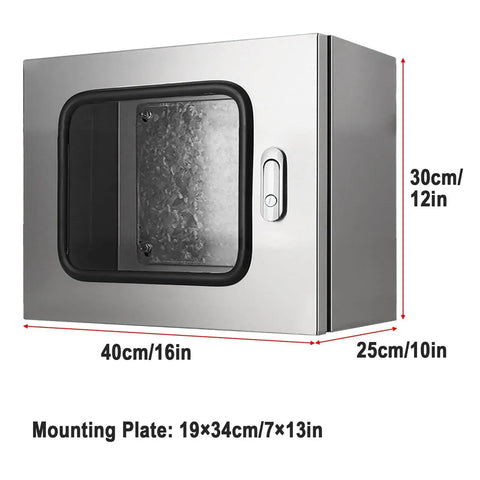Built Like A Tank 304 Stainless Steel Waterproof Electrical Box With Heavy Duty Rubber Seal And Clear Window Marine Grade Outlet Hub for tough outdoor use.