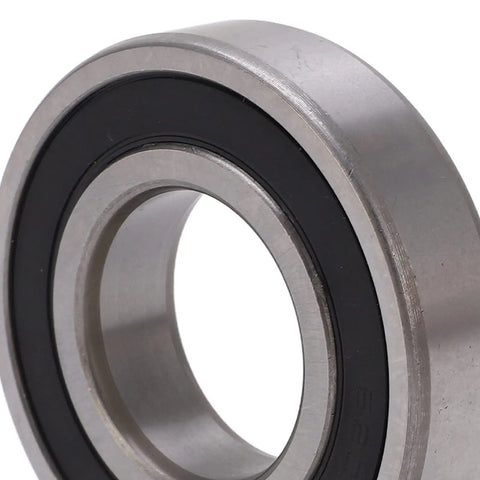 Premium Deep Groove Ball Bearing With Double Rubber Seals For Smooth Low Friction Operation In Cars, close-up view of tough steel bearing.