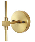 Modern Wall Sconce 2 Light Industrial Mid Century Vanity Light With White Globe Glass Shade Brushed Brass Gold Finish close-up