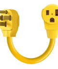 Heavy Duty Welder Adapter Cord 50 Amp NEMA 14-50P To 6-50R RV Plug, yellow STW 8 AWG power cable with 4 to 3 prong adapter