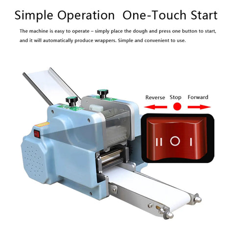 Game Changing Electric Automatic Dumpling Wrapper Maker With 8Cm Round Mold And Rock Solid 140W Motor showing simple operation controls.