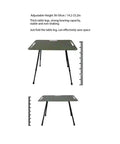 No Sweat Adjustable Folding Table Legs Crafted From Smooth Aluminum Alloy With Lock Tight Nylon Connectors Keep Your Campout Or Home Office Steady Easy Height Tweaks From Fourteen To Twenty Three Inches For Builders displayed with adjustable height of 14.2-23.2 inches.