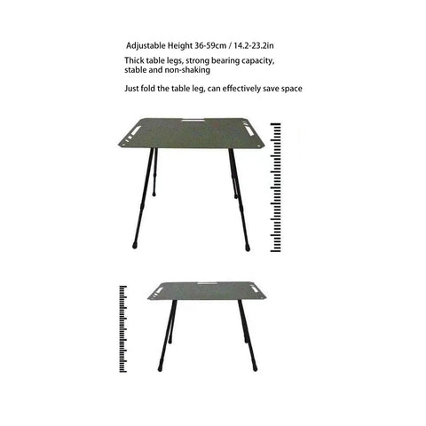 No Sweat Adjustable Folding Table Legs Crafted From Smooth Aluminum Alloy With Lock Tight Nylon Connectors Keep Your Campout Or Home Office Steady Easy Height Tweaks From Fourteen To Twenty Three Inches For Builders displayed with adjustable height of 14.2-23.2 inches.