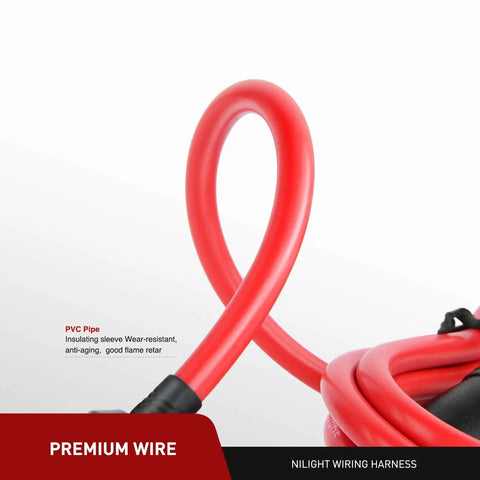 Heavy Duty 14 Foot 12V 24V Car Extension Cord Male To Female With Cigarette Lighter Socket Red, Premium Quality Wire, High Temperature Resistant, Easy Plug And Play, 2 Years Warranty premium red PVC insulated wire close-up