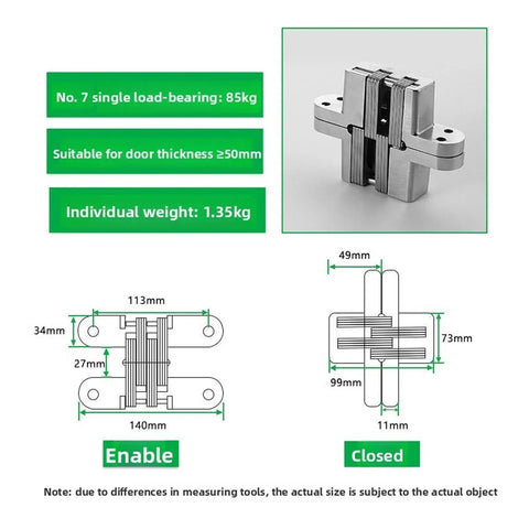 Heavy Duty Concealed Cross Hinge For Secret Doors Featuring Smooth Swing Motion And Stealthy Low Profile Hardware