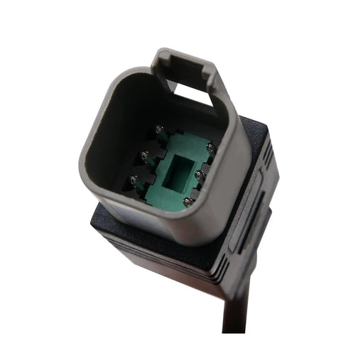 Close-up of Six Pin To OBD2 CAN Diagnostic Tool Cable Adapter for BRP Can Am Motorcycles with 16 Pin to 6 Pin connector view