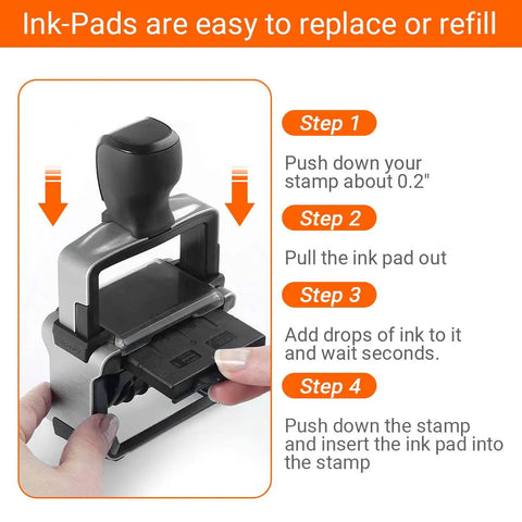 Top Shelf Custom Self Inking Rubber Date Stamp Designed For Office Hustles And Business Tasks Featuring Rock Solid Build Quality and easy ink pad replacement steps