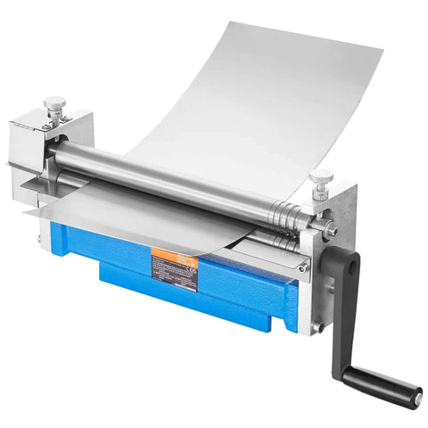 Slip Roll Machine With 12.6 Inch Forming Width For 20 Gauge Metal, Sheet Metal Rolling And Bending Tool, visible dual rollers and crank
