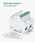 Beefy Heavy Duty 2 Pole 125A DC Circuit Breaker 12V to 110V DC Thermal Magnetic Trip DIN Rail Mount with silver alloy contacts.