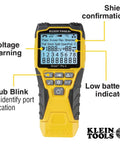 Yellow and black Versatile On The Go Cable Tester Kit With Scout Pro 3 showing LCD display and control buttons