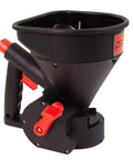 Five Pound All Season Handheld Spreader With Easy Fill Design featuring compact poly body and adjustable flow lever