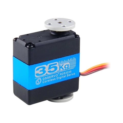 Dual Axis Waterproof 35Kg Servo For Robot Arm RDS3235 High Torque Full Metal Gears With U Mounting Bracket close-up image