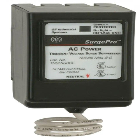 Thqlsurge Surge Arrester Panel Mount Whole Home Protector 20000A Rating with 27KA plug-in design, black, front view