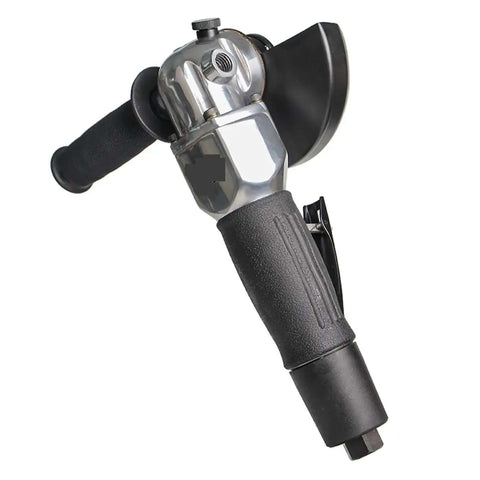 Heavy Duty Pneumatic Angle Grinder 5 Inch Pro Shop Ready, featuring robust handle and safety guard for tight space jobs.