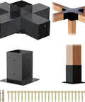 Beefy 5 Way Pergola Bracket Set For Outdoor Wood Pergolas And Gazebos Powder Coated 4x4 Brackets With Actual 3.5x3.5 Inch Size Includes 2 Brackets